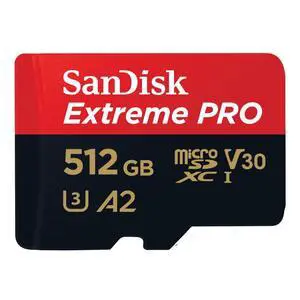 Extreme PRO microSDXC UHS-I Memory Card 512 GB + Adapter & RescuePRO Deluxe (for Smartphones, Action Cameras or Drones, A2, Class 10, V30, U3, 200 MB/s Transfer) Extreme PRO microSDXC UHS-I Memory Card 512 GB + Adapter & RescuePRO Deluxe (for Smartphones, Action Cameras or Drones, A2, Class 10, V30, U3, 200 MB/s Transfer)