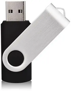 4GB USB 2.0 Flash Pen Drive Black and Silver Swivel Design 4GB USB 2.0 Flash Pen Drive Black and Silver Swivel Design