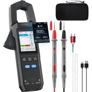 FNIRSI DMC-100 Clamp Meter 9999 Counts TRMS, 600A AC/DC Amp Meter | Graph Recording, 2" TFT, Rechargeable Multimeter, AC/DC Current Clamp, Voltage, Resistance, Capacitance & NCV for HVAC & Auto FNIRSI DMC-100 Clamp Meter 9999 Counts TRMS, 600A AC/DC Amp Meter | Graph Recording, 2" TFT, Rechargeable Multimeter, AC/DC Current Clamp, Voltage, Resistance, Capacitance & NCV for HVAC & Auto