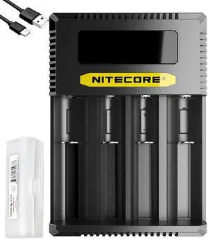 Ci4 Four Bay Universal Battery Charger Support 16340 14500 18650 21700 Lithium Ion AA AAA Ni-MH Ni-CD, USB QC PD with Lumentac Battery Organizer Ci4 Four Bay Universal Battery Charger Support 16340 14500 18650 21700 Lithium Ion AA AAA Ni-MH Ni-CD, USB QC PD with Lumentac Battery Organizer