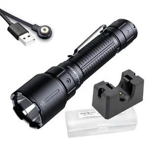 WF26R Rechargeable Police Flashlight, 3000 Lumen Super Bright Duty Light with Charging Cradle and LumenTac Organizer WF26R Rechargeable Police Flashlight, 3000 Lumen Super Bright Duty Light with Charging Cradle and LumenTac Organizer