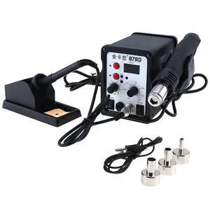220V 700W 2-in-1 SMD Digital Display Soldering Station with Hot-Air Gun and Solder Iron Black 220V 700W 2-in-1 SMD Digital Display Soldering Station with Hot-Air Gun and Solder Iron Black