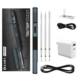 Soldering Iron Kit, 100W Fast Heating T80/T80P Digital Soldering Iron PD/QC,Type-C Portable Digital OLED Screen Display, Auto Sleep (T80+C2C+3 type tips+PD 65W) Soldering Iron Kit, 100W Fast Heating T80/T80P Digital Soldering Iron PD/QC,Type-C Portable Digital OLED Screen Display, Auto Sleep (T80+C2C+3 type tips+PD 65W)