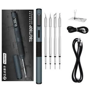 Soldering Iron Kit, 100W Fast Heating T80/T80P Digital Soldering Iron PD/QC,Type-C Portable Digital OLED Screen Display, Auto Sleep (T80P+C2C+4 type tips) Soldering Iron Kit, 100W Fast Heating T80/T80P Digital Soldering Iron PD/QC,Type-C Portable Digital OLED Screen Display, Auto Sleep (T80P+C2C+4 type tips)