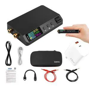 DP100 Pocket Digital DC Power Supply, 0.01V/1mA High Precision 30V 5A Programmable Bench Supply, PD/QC Fast Charge, PC Software, Overload Protection(DP100-1-C2C-PD65W) DP100 Pocket Digital DC Power Supply, 0.01V/1mA High Precision 30V 5A Programmable Bench Supply, PD/QC Fast Charge, PC Software, Overload Protection(DP100-1-C2C-PD65W)