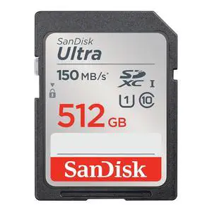 512GB Ultra SDXC UHS-I Memory Card - Up to 150MB/s, C10, U1, Full HD, SD Card - SDSDUNC-512G-GN6IN 512GB Ultra SDXC UHS-I Memory Card - Up to 150MB/s, C10, U1, Full HD, SD Card - SDSDUNC-512G-GN6IN