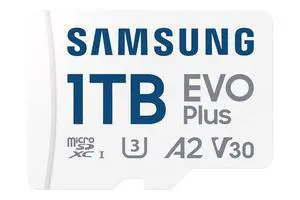 EVO Plus microSD Memory Card + Adapter 1TB Micro SDXC, up to 160MB/s, UHS I, C10, U3, V30, A2 for Gaming Devices, Android Tablets and Smartphones, Memory Card MB-MC1T0SA/CA [Canada EVO Plus microSD Memory Card + Adapter 1TB Micro SDXC, up to 160MB/s, UHS I, C10, U3, V30, A2 for Gaming Devices, Android Tablets and Smartphones, Memory Card MB-MC1T0SA/CA [Canada