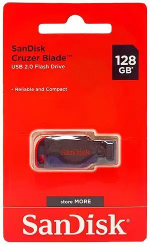 Cruzer Blade USB Flash Drive, 128 GB, Black/Red (SDCZ50-128G-A46) Cruzer Blade USB Flash Drive, 128 GB, Black/Red (SDCZ50-128G-A46)