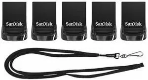 16GB (5 Pack) Ultra Fit USB 3.1 Mini Flash Drive 130MB/s SDCZ430-016G Bundle with (1) GoRAM Lanyard (16GB, 5 Pack) 16GB (5 Pack) Ultra Fit USB 3.1 Mini Flash Drive 130MB/s SDCZ430-016G Bundle with (1) GoRAM Lanyard (16GB, 5 Pack)