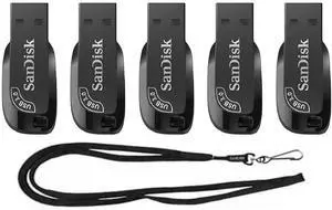 32GB (5 Pack) Ultra Shift USB 3.0 High Speed 100MB/s Flash Drive SDCZ410-032G Bundle with (1) GoRAM Black Lanyard (32GB, 5 Pack) 32GB (5 Pack) Ultra Shift USB 3.0 High Speed 100MB/s Flash Drive SDCZ410-032G Bundle with (1) GoRAM Black Lanyard (32GB, 5 Pack)