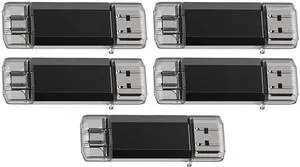 16GB (5 Pack) Dual Drive Go-Stick USB 3.0 + USB-C Type-C Flash Drive for Android Smartphones, Computers, Macbooks, Tablets, PC (16GB) 16GB (5 Pack) Dual Drive Go-Stick USB 3.0 + USB-C Type-C Flash Drive for Android Smartphones, Computers, Macbooks, Tablets, PC (16GB)