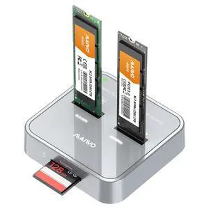 M.2 NVMe SATA SSD to USB-C Adapter, SD Card Reader, USB 3.1 Gen2 10Gbps Triple Bay Hard Drive Docking Station, 5V 3A Power, Support SD Express 7.0/7.1 M.2 NVMe SATA SSD to USB-C Adapter, SD Card Reader, USB 3.1 Gen2 10Gbps Triple Bay Hard Drive Docking Station, 5V 3A Power, Support SD Express 7.0/7.1