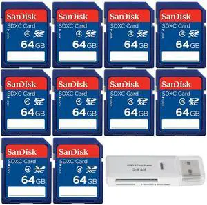 64GB (10 Pack) SDXC Class 4 Flash Memory Card SDSDB-064G Bundle with (1) GoRAM Card Reader 64GB (10 Pack) SDXC Class 4 Flash Memory Card SDSDB-064G Bundle with (1) GoRAM Card Reader