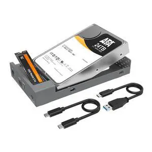 Dual Bay Enclosure for M.2 NVMe SATA SSD and 2.5 3.5 inch SATA SSD HDD, External Hard Drive to USB C Adapter, 10Gbps 32TB CapacityDO NOT Support Clone Dual Bay Enclosure for M.2 NVMe SATA SSD and 2.5 3.5 inch SATA SSD HDD, External Hard Drive to USB C Adapter, 10Gbps 32TB CapacityDO NOT Support Clone