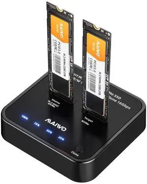 M.2 NVMe SSD Cloner Duplicator, USB3.2 Gen2 16Gbps Clone Speed, Dual Bay Hard Drive Docking Station Reader Copier for PCIe NVMe M-Key SSD with UASP, 5V 3A Power, Access Two SSDs Simultaneously M.2 NVMe SSD Cloner Duplicator, USB3.2 Gen2 16Gbps Clone Speed, Dual Bay Hard Drive Docking Station Reader Copier for PCIe NVMe M-Key SSD with UASP, 5V 3A Power, Access Two SSDs Simultaneously