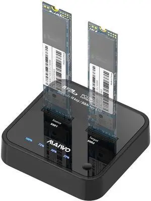 NVMe Cloner M.2 Duplicator for PCIe NVMe M Key SSD, USB C to SSD Adapter, Dual Bay Hard Drive Docking Station Reader with UASP, 20Gbps USB C&A Cables, 5V 3A Power NVMe Cloner M.2 Duplicator for PCIe NVMe M Key SSD, USB C to SSD Adapter, Dual Bay Hard Drive Docking Station Reader with UASP, 20Gbps USB C&A Cables, 5V 3A Power