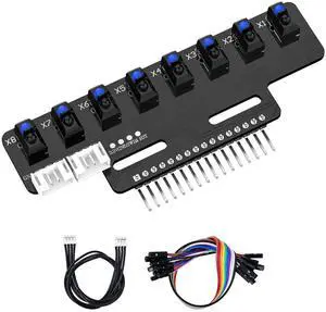 8-Channel Line Patrol Module Sensor 10 Pin,GPIO/IIC/USART,Suitable for RaspberryPi/STM32/UNO/Electronic Projects (8-Channel Module+PH2.0+Dupont Line) 8-Channel Line Patrol Module Sensor 10 Pin,GPIO/IIC/USART,Suitable for RaspberryPi/STM32/UNO/Electronic Projects (8-Channel Module+PH2.0+Dupont Line)