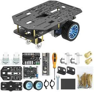 Smart Chassis Car 2WD Kit with 520 Encoder Motor,Aluminum Alloy Frame,with Expansion Board Driver,for DIY Educational Robot Car Kit(Unassembled) Without Battery Smart Chassis Car 2WD Kit with 520 Encoder Motor,Aluminum Alloy Frame,with Expansion Board Driver,for DIY Educational Robot Car Kit(Unassembled) Without Battery