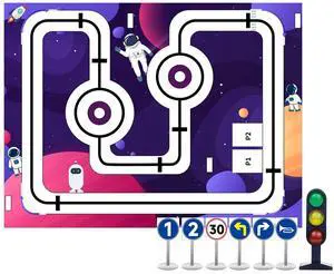 AI Vision Autonomous Driving Sandbox Map Tracking Unmanned Robot Car Model Training 2m*1.5m with Traffic Light Accessories AI Vision Autonomous Driving Sandbox Map Tracking Unmanned Robot Car Model Training 2m*1.5m with Traffic Light Accessories