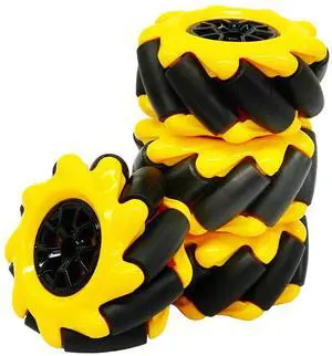 Mecanum Wheel 60 Omni Wheel with 4mm Hexagonal Metal Coupling Motor Connector Tire for AGV Smart Robot (60mm yellow mecanum wheel*4) Mecanum Wheel 60 Omni Wheel with 4mm Hexagonal Metal Coupling Motor Connector Tire for AGV Smart Robot (60mm yellow mecanum wheel*4)