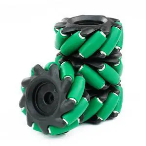 Mecanum Wheel 65mm Omni Wheel with 6mm Hexagonal Metal Coupling Motor Connector Tire for AGV Smart Robot (65mm black-green mecanum wheel *4) Mecanum Wheel 65mm Omni Wheel with 6mm Hexagonal Metal Coupling Motor Connector Tire for AGV Smart Robot (65mm black-green mecanum wheel *4)