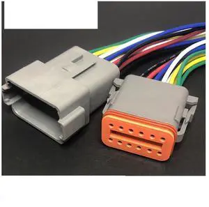 Dt04-2p automobile harness waterproof connector2/3/4/6/8/12pin engineering vehicle male and female plug Deutsch wire length 15cm(12p strip line,1sets) Dt04-2p automobile harness waterproof connector2/3/4/6/8/12pin engineering vehicle male and female plug Deutsch wire length 15cm(12p strip line,1sets)