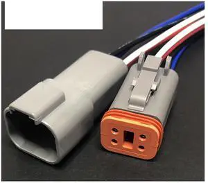 Dt04-2p automobile harness waterproof connector2/3/4/6/8/12pin engineering vehicle male and female plug Deutsch wire length 15cm(4p strip line,5sets) Dt04-2p automobile harness waterproof connector2/3/4/6/8/12pin engineering vehicle male and female plug Deutsch wire length 15cm(4p strip line,5sets)