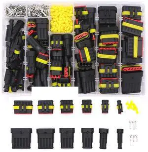 352Pcs HID Waterproof Connectors 1/2/3/4 Pin 26sets Car Electrical Wire Connector Plug Truck Harness 300V 12A(622PCS) 352Pcs HID Waterproof Connectors 1/2/3/4 Pin 26sets Car Electrical Wire Connector Plug Truck Harness 300V 12A(622PCS)