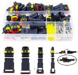 352Pcs HID Waterproof Connectors 1/2/3/4 Pin 26sets Car Electrical Wire Connector Plug Truck Harness 300V 12A(325PCs) 352Pcs HID Waterproof Connectors 1/2/3/4 Pin 26sets Car Electrical Wire Connector Plug Truck Harness 300V 12A(325PCs)