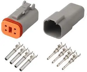 Dt04-2p automobile waterproof connector 5 sets of 3/4 / 6/8-pin Dechi dt06-3s cable male and female plug terminal sheath(4p,1sets) Dt04-2p automobile waterproof connector 5 sets of 3/4 / 6/8-pin Dechi dt06-3s cable male and female plug terminal sheath(4p,1sets)
