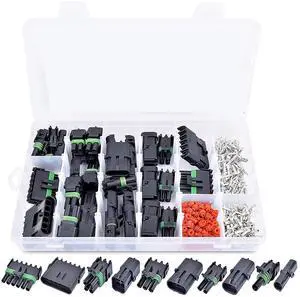 360Pcs Waterproof Automotive Electrical Connector 1/2/3/4/6 Male Female Pin 18-13AWG Automotive Wire Connector Plug Kit 360Pcs Waterproof Automotive Electrical Connector 1/2/3/4/6 Male Female Pin 18-13AWG Automotive Wire Connector Plug Kit