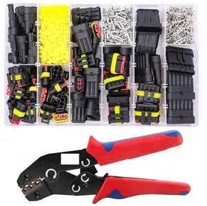 662/708/1004pcs HID Waterproof Connectors 1/2/3/4 Pin 26 Sets Car Electrical Wire Plug Truck Harness 300V 12A Fast Delivery(1004pcs and pliers) 662/708/1004pcs HID Waterproof Connectors 1/2/3/4 Pin 26 Sets Car Electrical Wire Plug Truck Harness 300V 12A Fast Delivery(1004pcs and pliers)