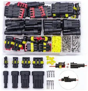 240pcs Dropship HID Waterproof Connectors 1/2/3/4 Pin 26 Sets Car Electrical Wire Connector Plug Truck Harness 300V 12A(352pcs) 240pcs Dropship HID Waterproof Connectors 1/2/3/4 Pin 26 Sets Car Electrical Wire Connector Plug Truck Harness 300V 12A(352pcs)