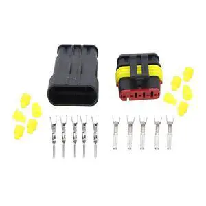 2-5sets Kit 2 Pin 1/2/3/4/5/6 Pins Way AMP Super seal Waterproof Electrical Wire Connectors Plug Compatible With car waterproof connector(5Pins,2Pcs) 2-5sets Kit 2 Pin 1/2/3/4/5/6 Pins Way AMP Super seal Waterproof Electrical Wire Connectors Plug Compatible With car waterproof connector(5Pins,2Pcs)