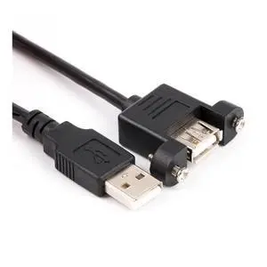 USB 2.0 Extension Cable Male to Female with Screw Panel Mount Foil+Braided Shielded 30cm 50cm 1m 2m 3m 5m (Size : 0.5m) USB 2.0 Extension Cable Male to Female with Screw Panel Mount Foil+Braided Shielded 30cm 50cm 1m 2m 3m 5m (Size : 0.5m)