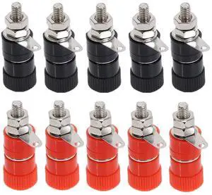 5Pcs 4mm Connector Terminals JS-999B Banana Plug Socket Professional Binding Post Nut Banana Plug Female Connector Nickel Plated(1Pair Rad. Blcak) 5Pcs 4mm Connector Terminals JS-999B Banana Plug Socket Professional Binding Post Nut Banana Plug Female Connector Nickel Plated(1Pair Rad. Blcak)
