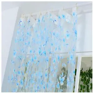 Curtains Tulle Window Curtain Compatible with Living Room Bedroom Kitchen Slot Top Plain Floral Compatible with Door Screen Windows (Color : Sky Blue 100x200cm) Curtains Tulle Window Curtain Compatible with Living Room Bedroom Kitchen Slot Top Plain Floral Compatible with Door Screen Windows (Color : Sky Blue 100x200cm)