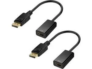4K DisplayPort (DP) to HDMI Adapter, Gold-Plated Uni-Directional Display Port PC to HDMI Screen Converter (Male to Female) Compatible with HP, D.ell, L.enovo & More, Passive - Black 2pack 4K DisplayPort (DP) to HDMI Adapter, Gold-Plated Uni-Directional Display Port PC to HDMI Screen Converter (Male to Female) Compatible with HP, D.ell, L.enovo & More, Passive - Black 2pack