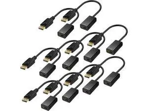 4K DisplayPort (DP) to HDMI Adapter, Gold-Plated Uni-Directional Display Port PC to HDMI Screen Converter (Male to Female) Compatible with HP, D.ell, L.enovo & More, Passive - Black 10 packs 4K DisplayPort (DP) to HDMI Adapter, Gold-Plated Uni-Directional Display Port PC to HDMI Screen Converter (Male to Female) Compatible with HP, D.ell, L.enovo & More, Passive - Black 10 packs