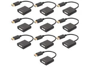 DisplayPort to DVI DVI-D Single Link Adapter, Display Port to DVI Converter Male to Female Black Compatible for HP and Other Brand 10 Packs DisplayPort to DVI DVI-D Single Link Adapter, Display Port to DVI Converter Male to Female Black Compatible for HP and Other Brand 10 Packs