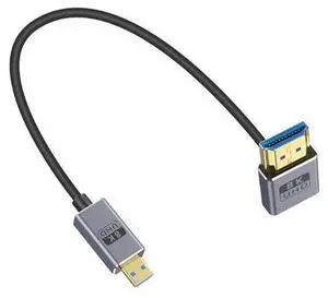 Short Micro HDMI 2.1 Cable, 90 Degree Micro HDMI to HDMI Cable, Down Angle HDMI Male to Micro HDMI Cable 8K@60Hz, 4K@240Hz, 48Gbps High Speed for Camera 1FT/30cm Short Micro HDMI 2.1 Cable, 90 Degree Micro HDMI to HDMI Cable, Down Angle HDMI Male to Micro HDMI Cable 8K@60Hz, 4K@240Hz, 48Gbps High Speed for Camera 1FT/30cm
