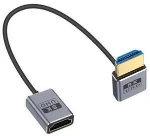 8K High Speed HDMI Extension Cable 1FT, Coaxial/Ultra Thin UP Angle 90 Degree HDMI Male to Female Cable Support 8K@60Hz, 4K@240Hz for GH5S, PS5, Xbox, PlayStation etc 8K High Speed HDMI Extension Cable 1FT, Coaxial/Ultra Thin UP Angle 90 Degree HDMI Male to Female Cable Support 8K@60Hz, 4K@240Hz for GH5S, PS5, Xbox, PlayStation etc