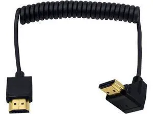 Down Angle Coiled HDMI Cable 4FT/1.2M, Extreme Thin 90 Degree HDMI Male to Male Coiled Cable for 3D and 4K@60hz Ultra HD TV Stick for PS5, Blu-ray, Roku TV, Xbox Series X/S Down Angle Coiled HDMI Cable 4FT/1.2M, Extreme Thin 90 Degree HDMI Male to Male Coiled Cable for 3D and 4K@60hz Ultra HD TV Stick for PS5, Blu-ray, Roku TV, Xbox Series X/S