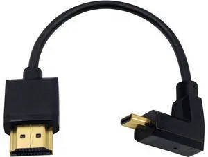 Micro HDMI to HDMI Adapter Cable - Extreme Thin Up Angle 6 inch/ 15cm for 1080P, 4K, UltraHD, 3D, Ethernet Micro HDMI to HDMI Adapter Cable - Extreme Thin Up Angle 6 inch/ 15cm for 1080P, 4K, UltraHD, 3D, Ethernet