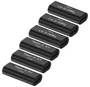 Type-C Female to Type-C Female Adapter, Converter, Support Data Synchronization and Charging, Suitable for Mobile Phones, Computers, Notebook Computers,6-Pack Type-C Female to Type-C Female Adapter, Converter, Support Data Synchronization and Charging, Suitable for Mobile Phones, Computers, Notebook Computers,6-Pack