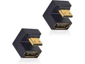 180 Degree Mini HDMI to HDMI Adapter (Up Angle) 8K@60Hz, 4K @60Hz, 48Gbps, U-Shaped Extension Adapter Converter for Portable Display Monitor Accessories 2 Pack 180 Degree Mini HDMI to HDMI Adapter (Up Angle) 8K@60Hz, 4K @60Hz, 48Gbps, U-Shaped Extension Adapter Converter for Portable Display Monitor Accessories 2 Pack