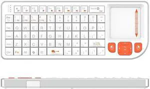 K809 Mini Wireless Keyboard with Touchpad, Easy Media Control - White | BT & 2.4G Dual Mode, Rechargeable 1000mAh Battery, Aluminum Frame, Handheld &Backlit Keyboard for PC/TV/HTPC/Laptop and more. K809 Mini Wireless Keyboard with Touchpad, Easy Media Control - White | BT & 2.4G Dual Mode, Rechargeable 1000mAh Battery, Aluminum Frame, Handheld &Backlit Keyboard for PC/TV/HTPC/Laptop and more.