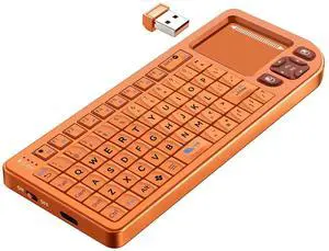 K809 Mini Wireless Keyboard with Touchpad, Easy Media Control - Orange | BT & 2.4G Dual Mode, Rechargeable 1000mAh Battery, Aluminum Frame, Handheld &Backlit Keyboard for PC/TV/HTPC/Laptop and more. K809 Mini Wireless Keyboard with Touchpad, Easy Media Control - Orange | BT & 2.4G Dual Mode, Rechargeable 1000mAh Battery, Aluminum Frame, Handheld &Backlit Keyboard for PC/TV/HTPC/Laptop and more.