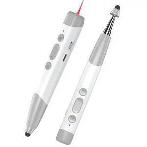 4-in-1 Presentation Clicker with Telescopic Pointer & Stylus Pen - 2.4GHz Wireless Presenter for PowerPoint/Keynote, Teacher Lanyard, Rechargeable - Compatible with Smart Board, Computer, Mac, Tablet 4-in-1 Presentation Clicker with Telescopic Pointer & Stylus Pen - 2.4GHz Wireless Presenter for PowerPoint/Keynote, Teacher Lanyard, Rechargeable - Compatible with Smart Board, Computer, Mac, Tablet