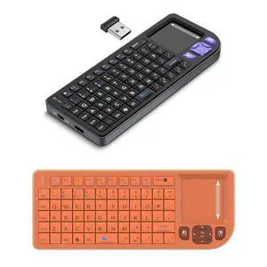 2 Pack Mini Wireless Keyboard - Black + Orange, Ultra-Slim Rechargeable Combo for Laptop, PC, Smart TV, Office & Home 2 Pack Mini Wireless Keyboard - Black + Orange, Ultra-Slim Rechargeable Combo for Laptop, PC, Smart TV, Office & Home